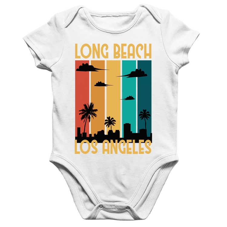 Body Bebê Algodão Long Beach Los Angeles - Branco
