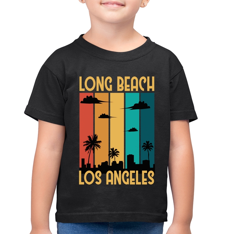 Camiseta Algodão Infantil Long Beach Los Angeles