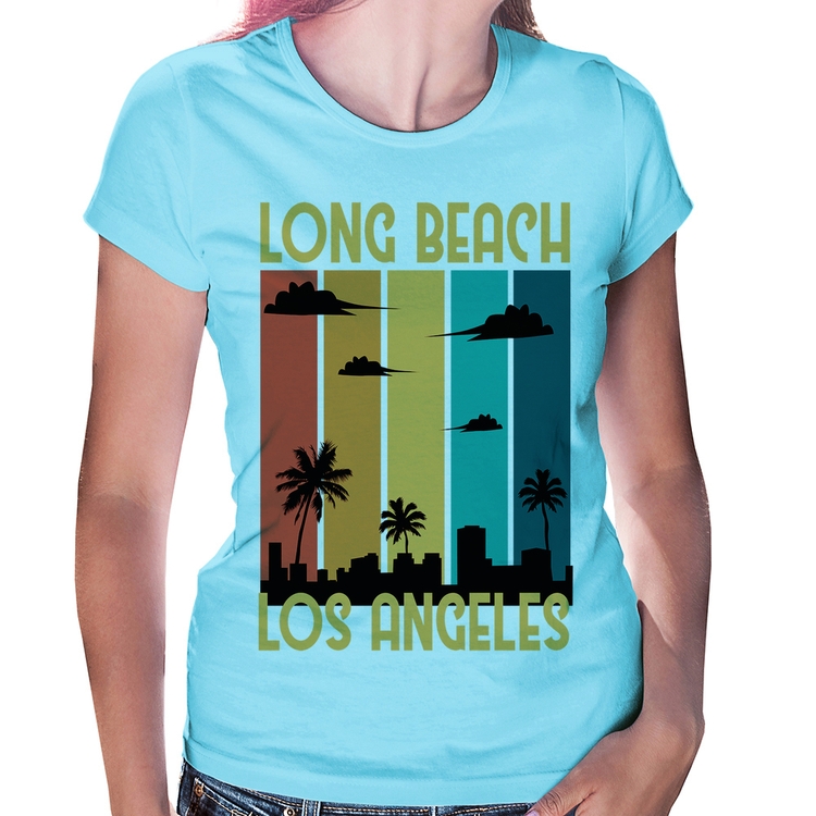 Baby Look Long Beach Los Angeles - Azul Bebê