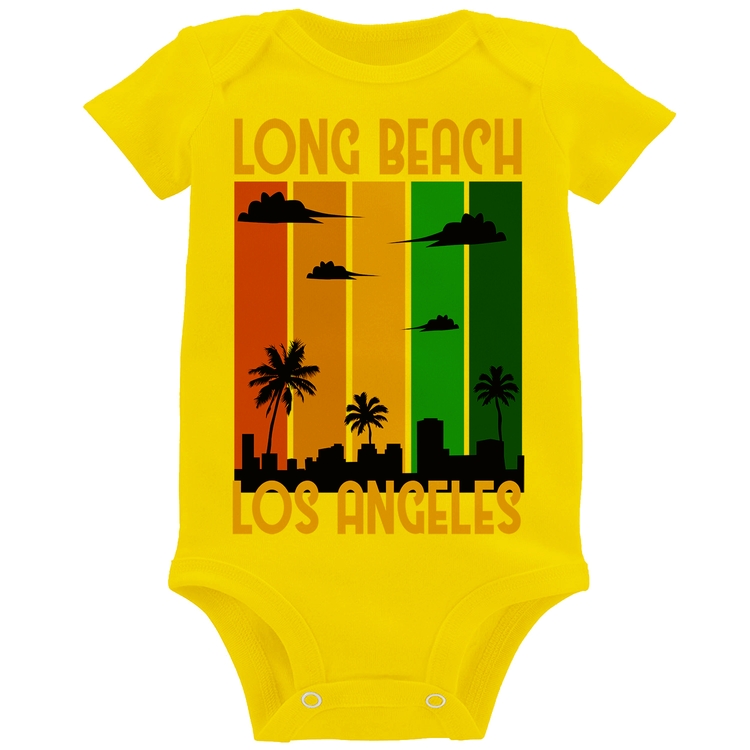 Body Bebê Long Beach Los Angeles - Amarelo