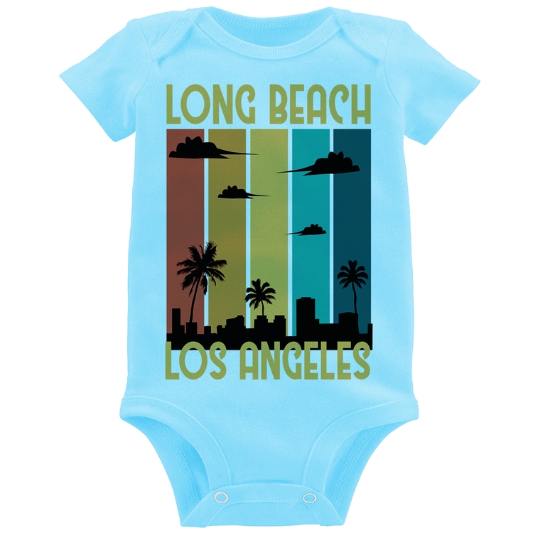Body Bebê Long Beach Los Angeles - Azul Bebê