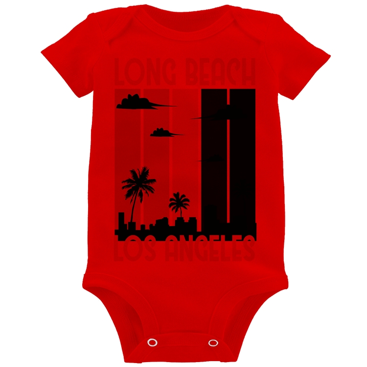 Body Bebê Long Beach Los Angeles - Vermelho