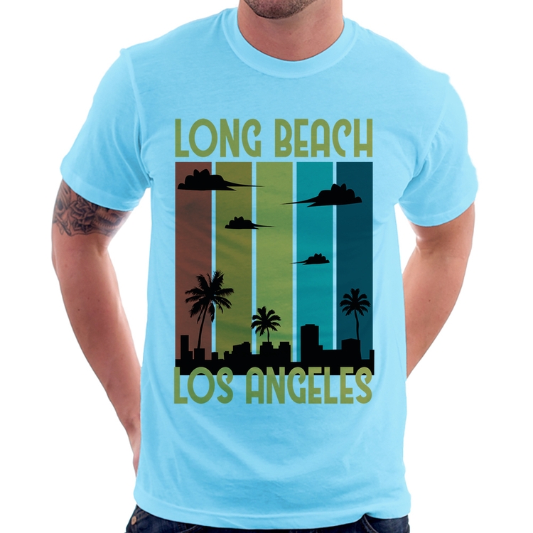 Camiseta Long Beach Los Angeles - Azul Bebê
