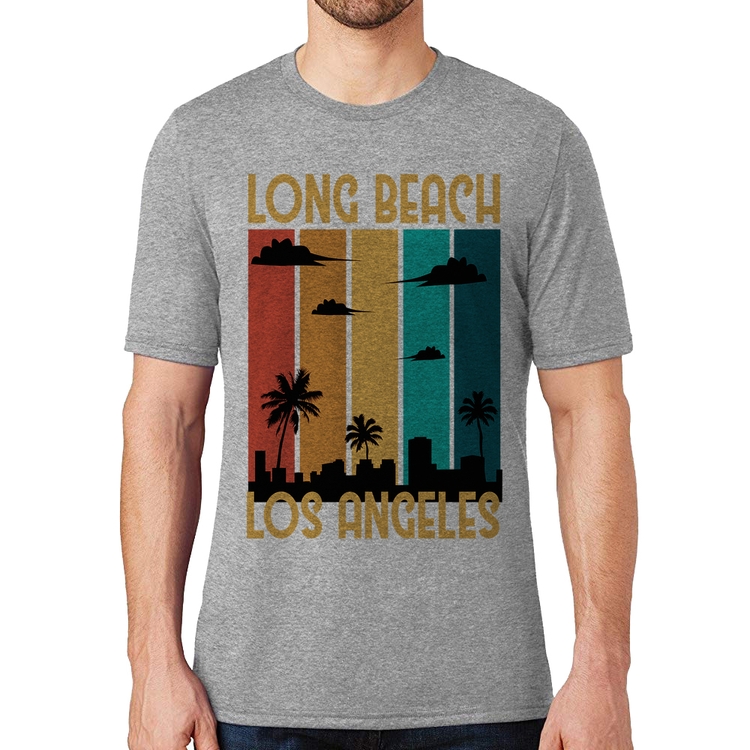 Camiseta Long Beach Los Angeles - Cinza