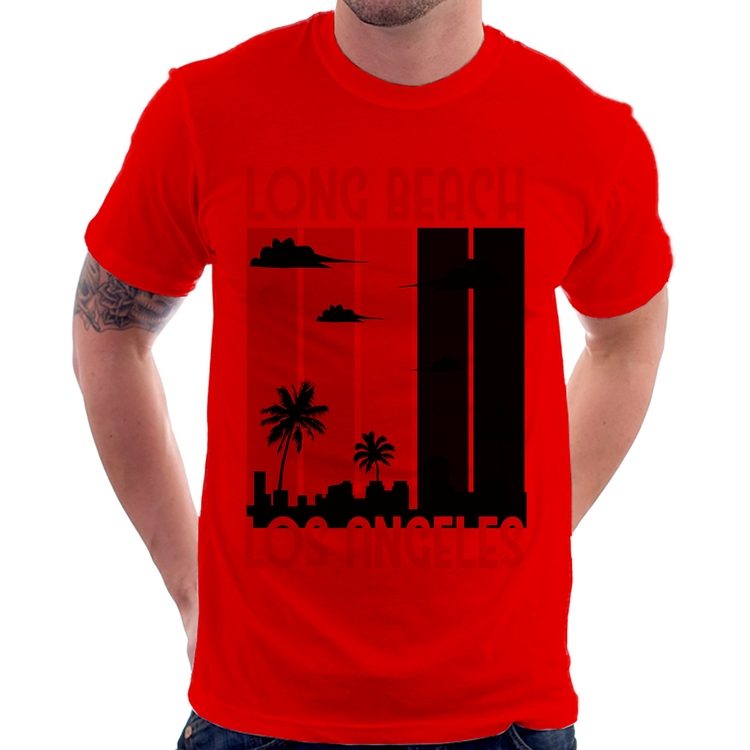 Camiseta Long Beach Los Angeles - Vermelha