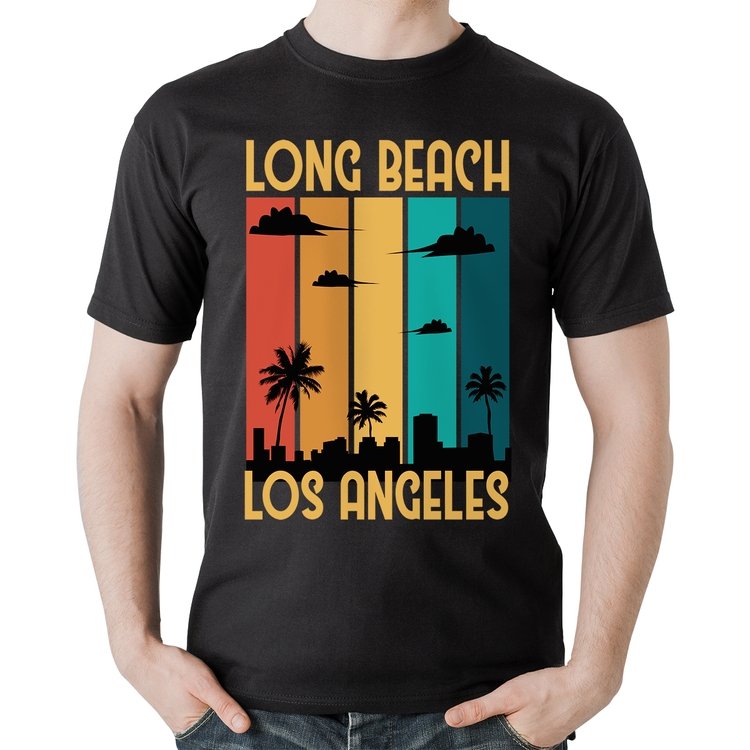 Camiseta Algodão Long Beach Los Angeles