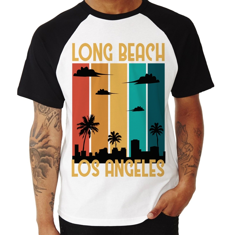 Camiseta Raglan Long Beach Los Angeles
