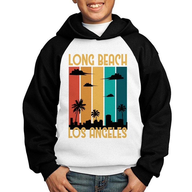 Moletom Infantil Long Beach Los Angeles - Branco/Preto