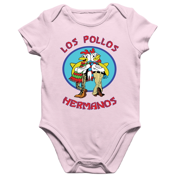 Body Bebê Algodão Los Pollos Hermanos - Rosa Bebê
