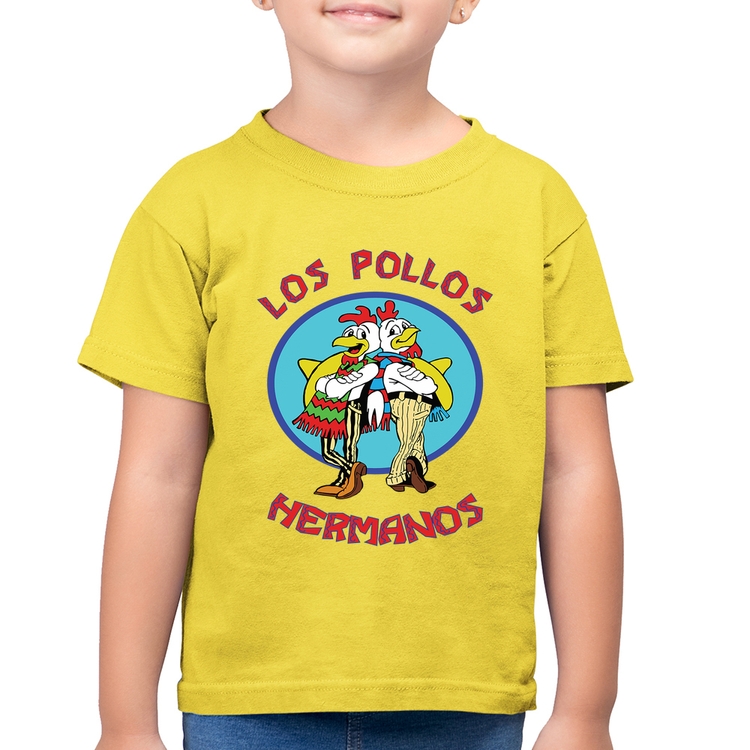 Camiseta Algodão Infantil Los Pollos Hermanos - Amarelo Canário