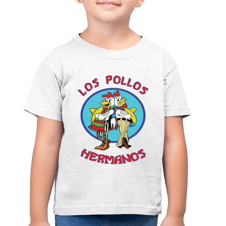 Camiseta Algodão Infantil Los Pollos Hermanos - Branca