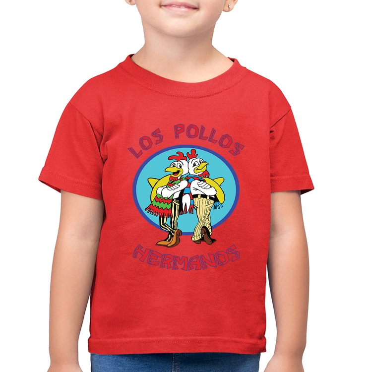 Camiseta Algodão Infantil Los Pollos Hermanos - Vermelha