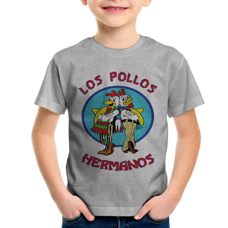 Camiseta Infantil Los Pollos Hermanos - Cinza