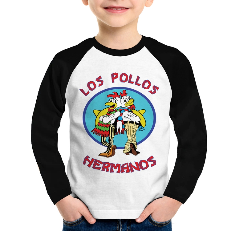 Camiseta Raglan Infantil Los Pollos Hermanos Manga Longa