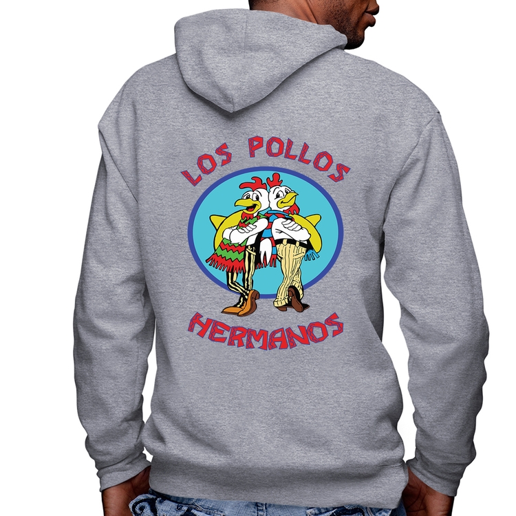 Blusa Moletom Los Pollos Hermanos Masculina com Capuz e Zíper - Mescla
