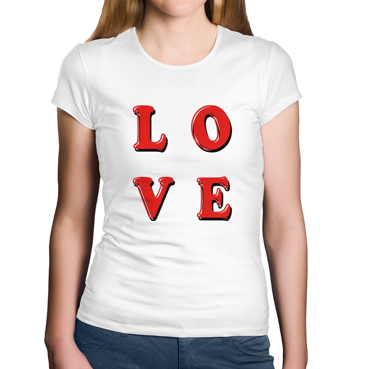 Baby Look Algodão LOVE - Branca