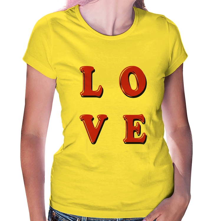 Baby Look LOVE - Amarela