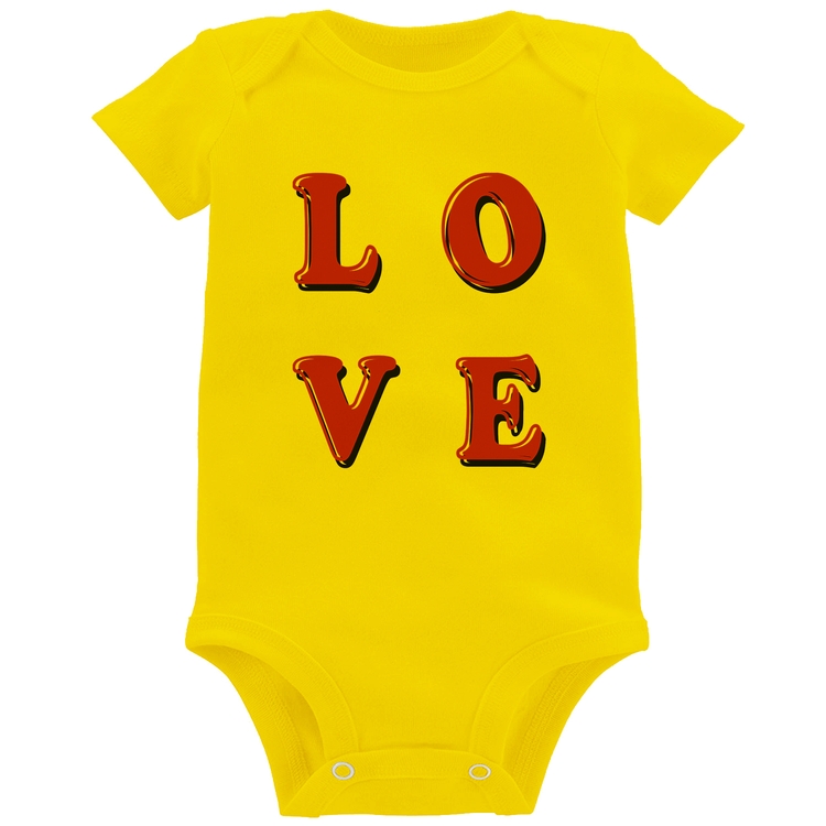 Body Bebê LOVE - Amarelo
