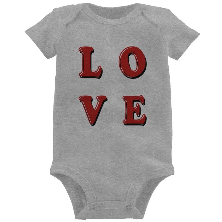 Body Bebê LOVE - Cinza
