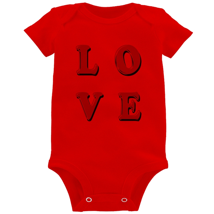 Body Bebê LOVE - Vermelho