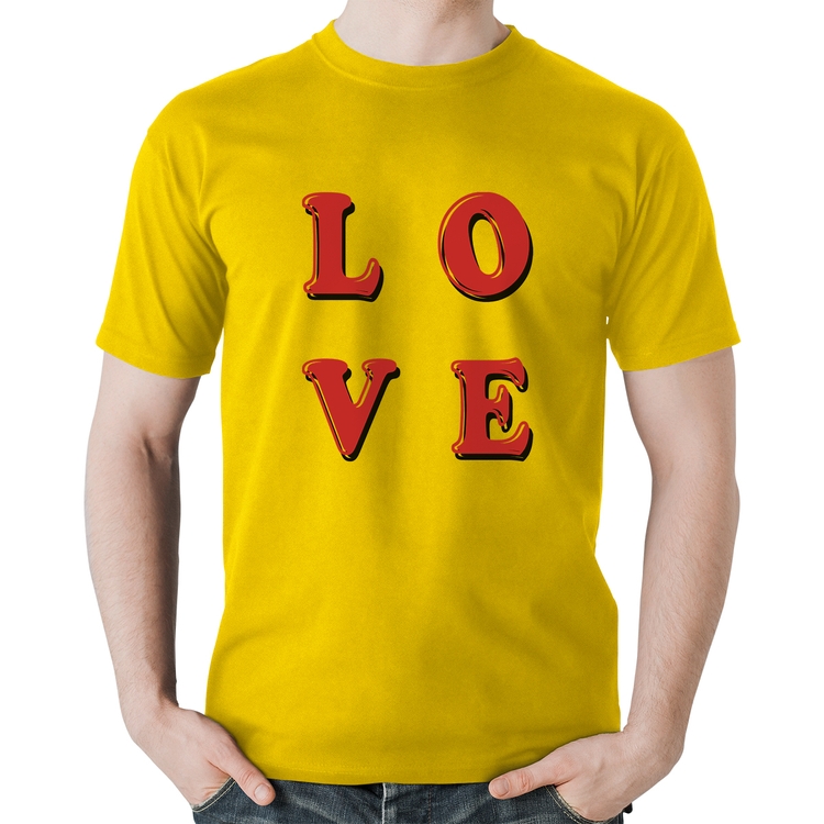Camiseta Algodão LOVE - Amarela