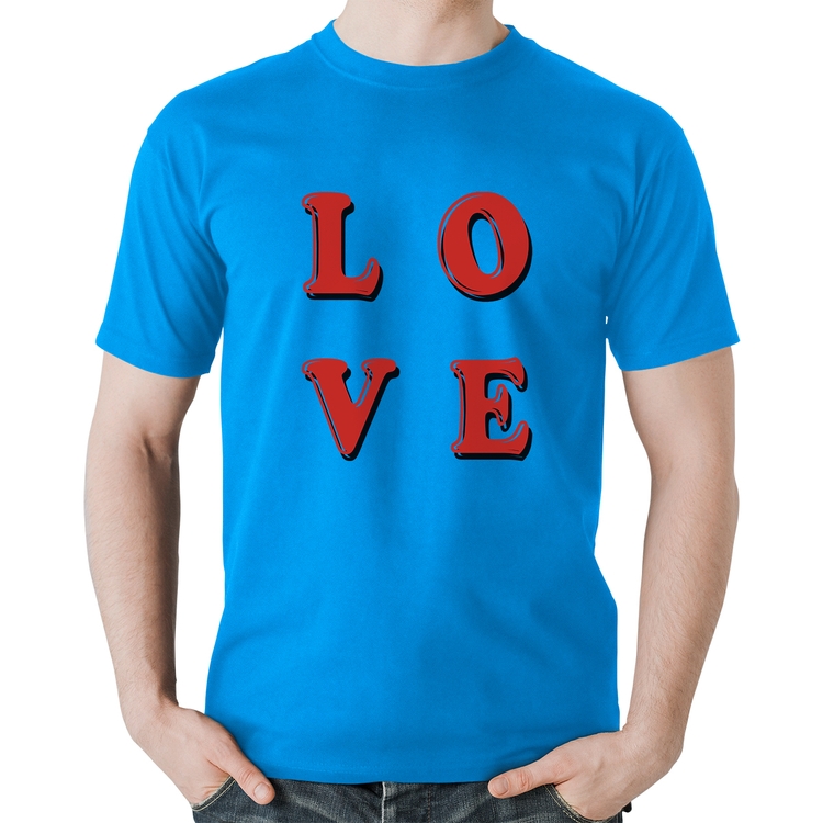 Camiseta Algodão LOVE - Azul