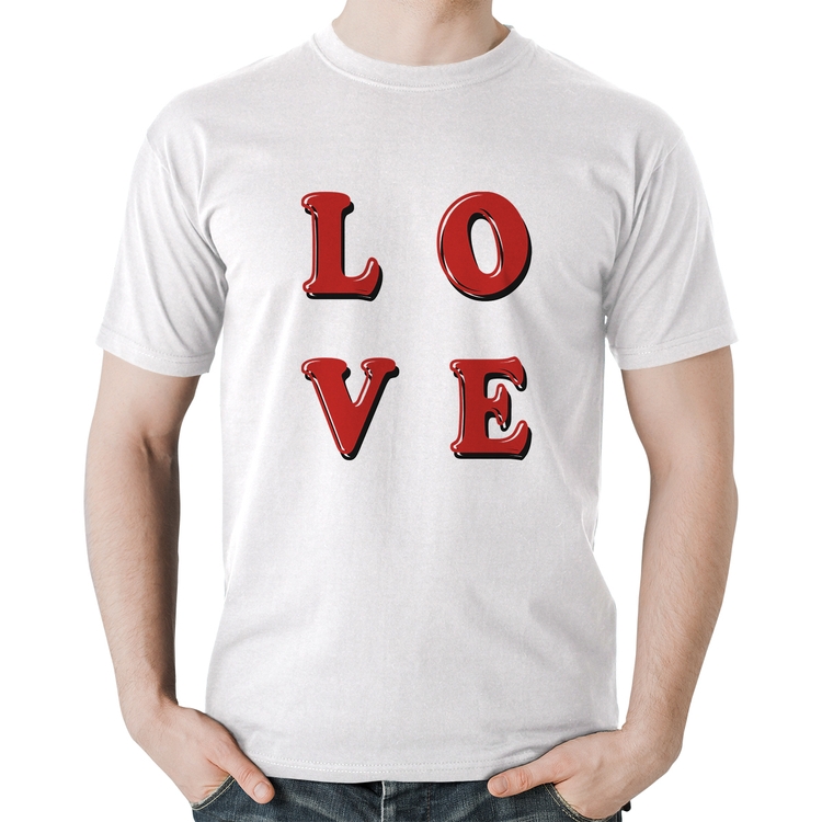 Camiseta Algodão LOVE - Branca