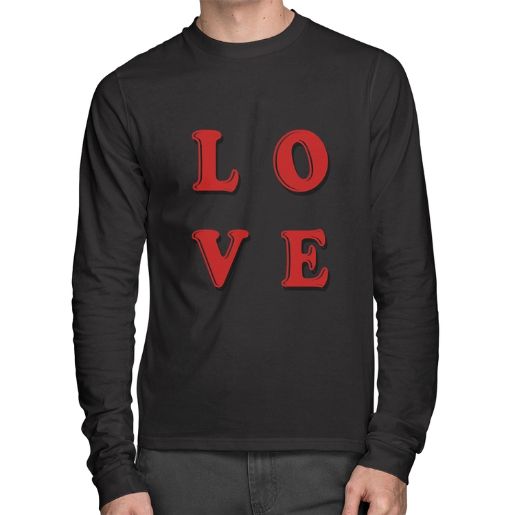 Camiseta Algodão LOVE Manga Longa