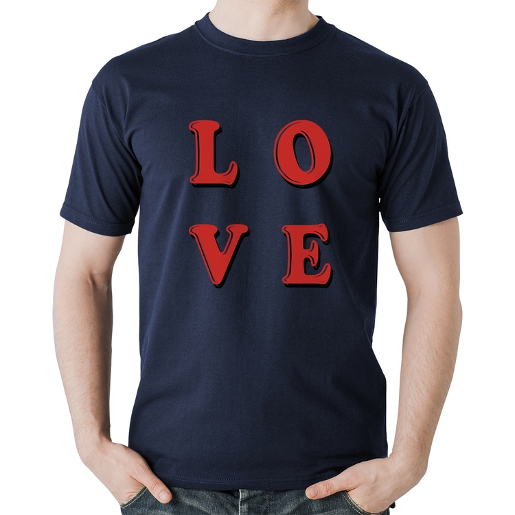 Camiseta Algodão LOVE - Marinho