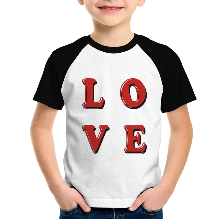 Camiseta Raglan Infantil LOVE