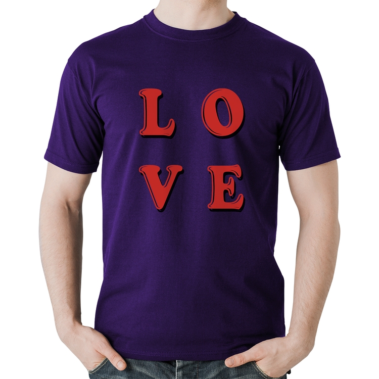 Camiseta Algodão LOVE - Roxa