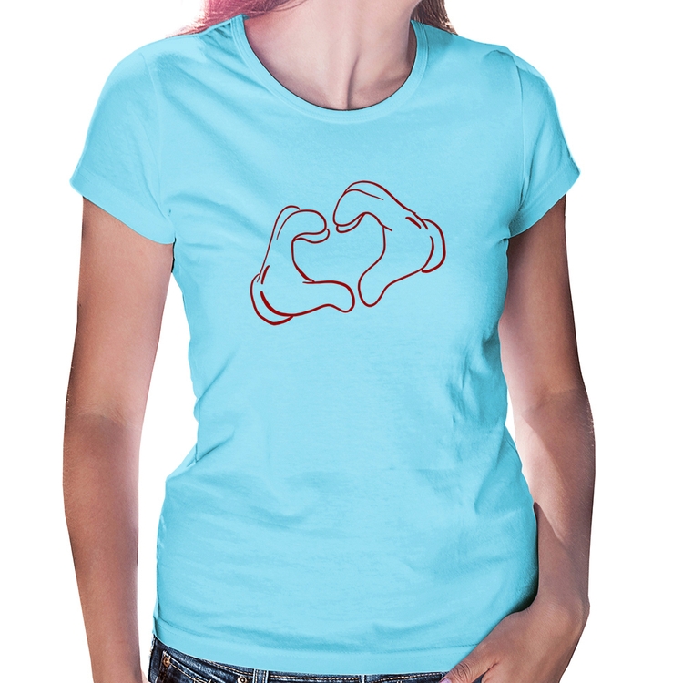 Baby Look Love Hand - Azul Bebê