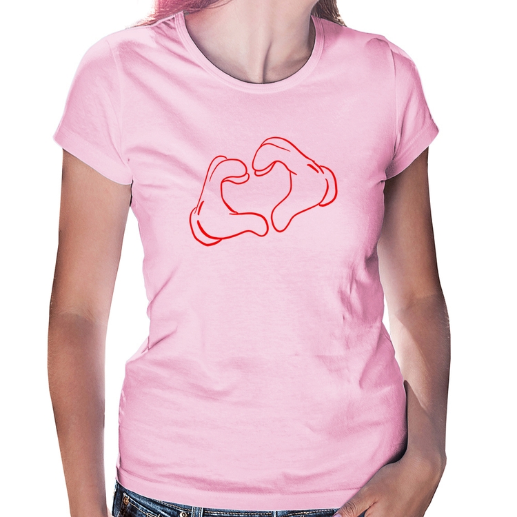 Baby Look Love Hand - Rosa Bebê