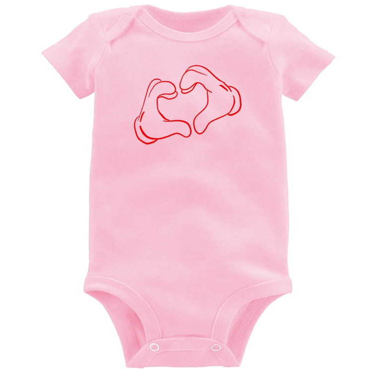 Body Bebê Love Hand - Rosa Bebê