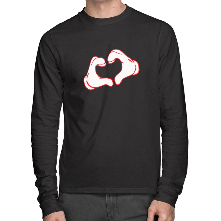 Camiseta Algodão Love Hand Manga Longa