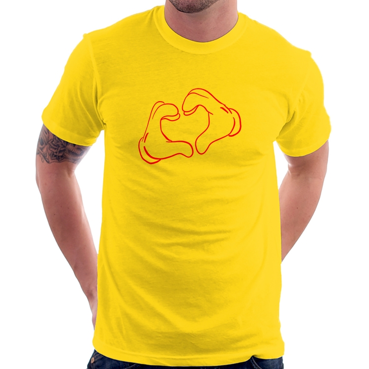 Camiseta Love Hand - Amarela