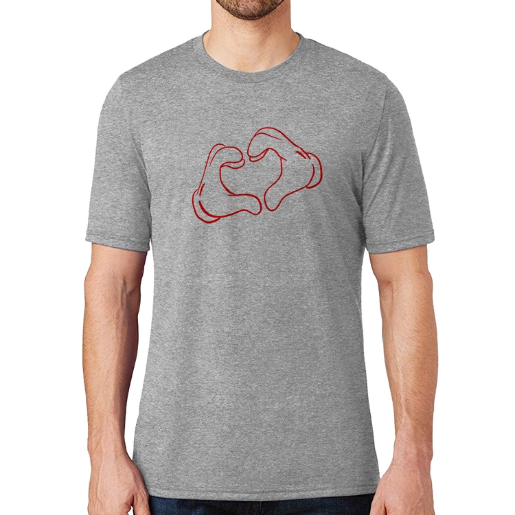 Camiseta Love Hand - Cinza