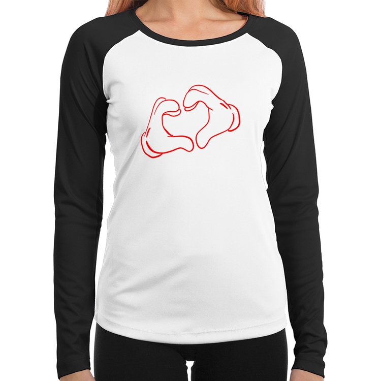 Baby Look Raglan Love Hand Manga Longa