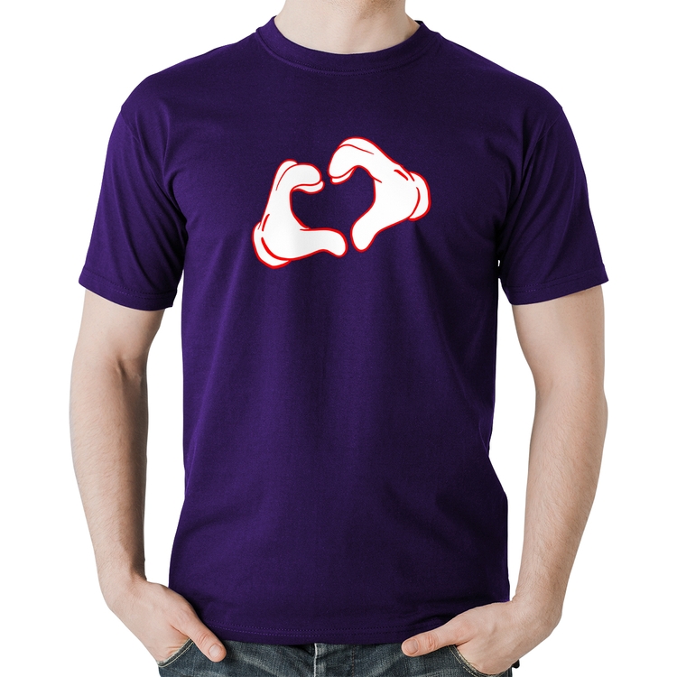 Camiseta Algodão Love Hand - Roxa