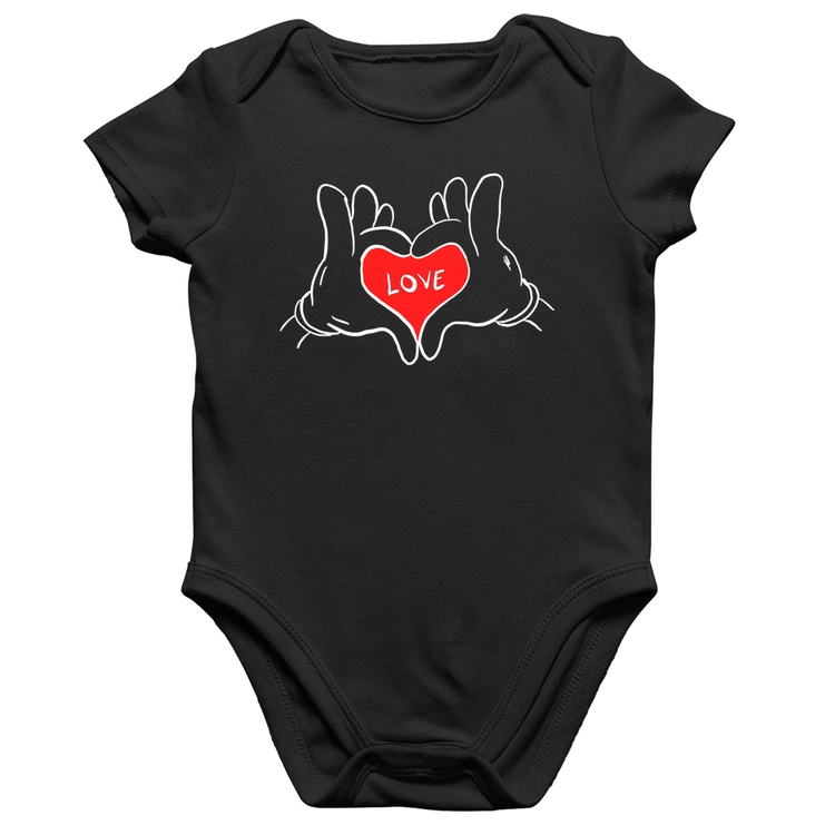 Body Bebê Algodão Love Hands 