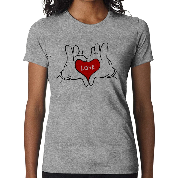 Baby Look Love Hands  - Cinza