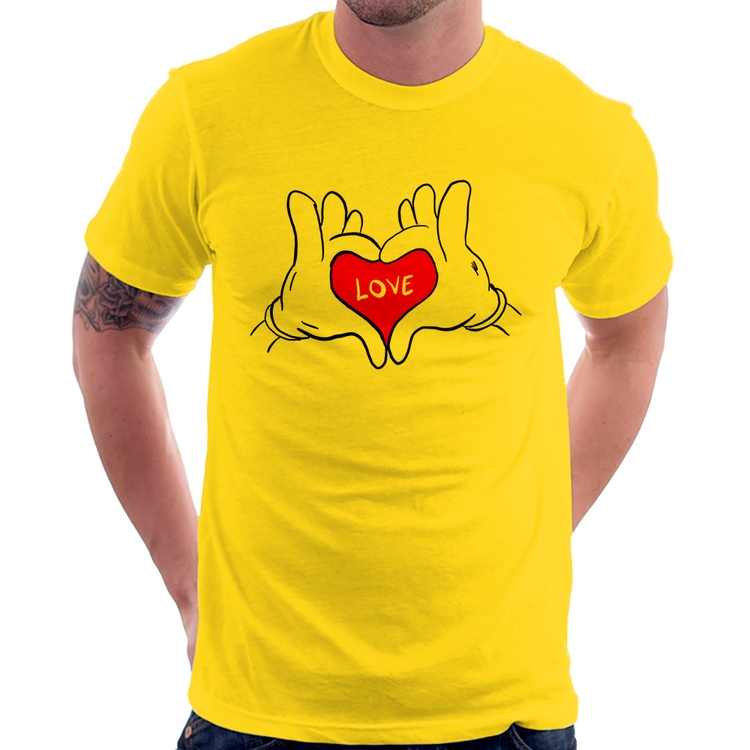 Camiseta Love Hands  - Amarela