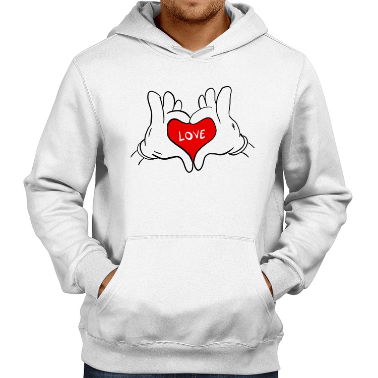 Moletom Love Hands  - Branco