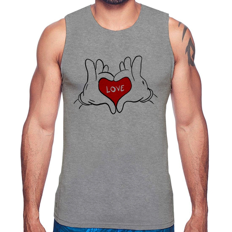 Regata Love Hands  - Cinza