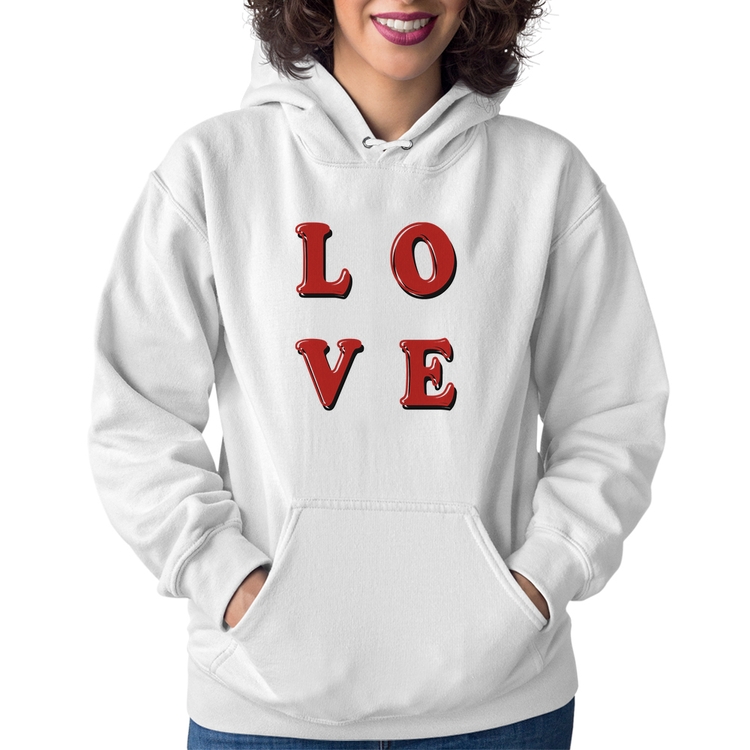 Moletom Feminino LOVE - Branco