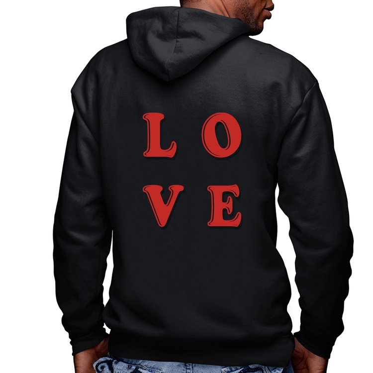 Blusa Moletom LOVE Masculina com Capuz e Zíper