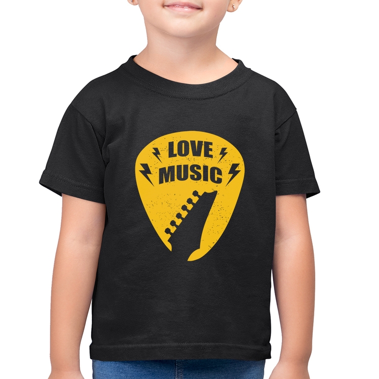 Camiseta Algodão Infantil Love Music