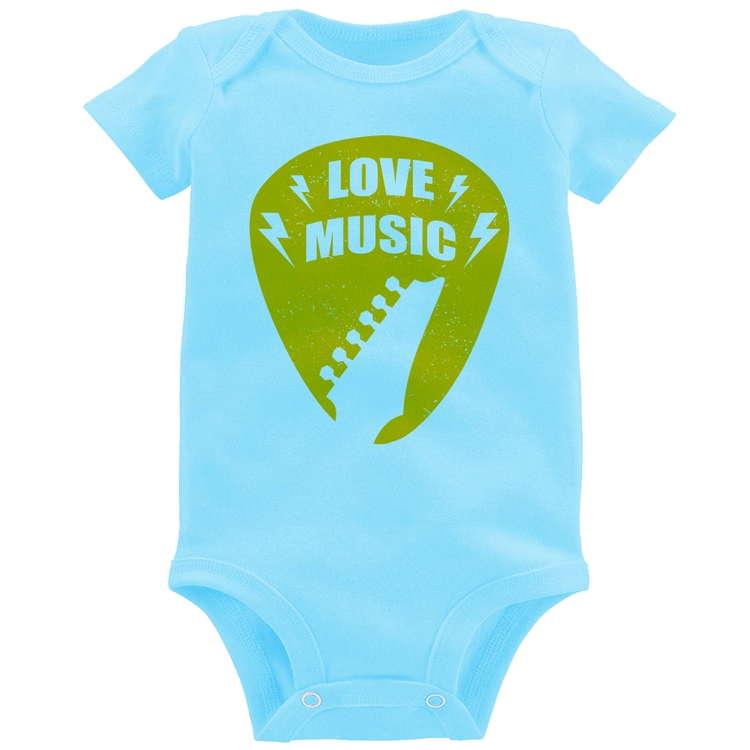 Body Bebê Love Music - Azul Bebê