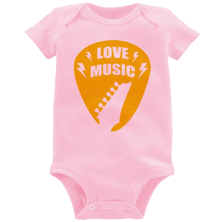 Body Bebê Love Music - Rosa Bebê