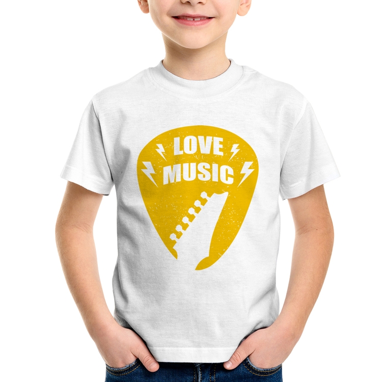 Camiseta Infantil Love Music